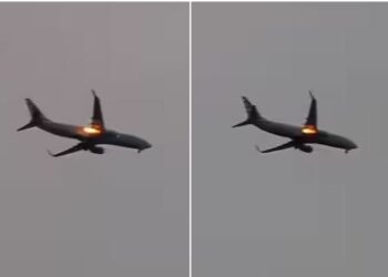 ମଝି ଆକାଶରେ ଜଳିଲା ବିମାନ