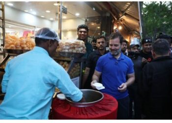 ଦିଲ୍ଲୀ ରାସ୍ତାରେ ବୁଲି ବୁଲି ଖାଦ୍ୟର ମଜା ନେଲେ ରାହୁଲ ଗାନ୍ଧୀ