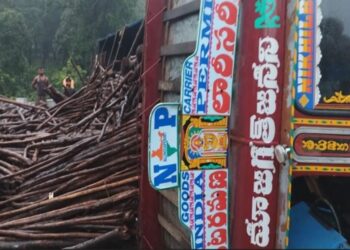 ଟ୍ରକ ଓଲଟି ରାସ୍ତା ଜାମ