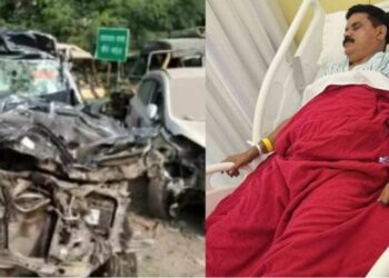 କଣ୍ଟେନର ସହ ରାଜ୍ୟସଭା ଏମ୍ପିଙ୍କ କାର୍ ଧକ୍କା,୫ ଗୁରୁତର