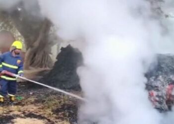 ଜଳିଗଲା ୬ ଶହ ବସ୍ତାର ଧାନ ଖରି