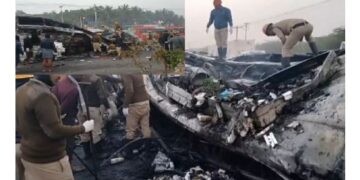 କର୍ଣ୍ଣାଟକରେ ଜଳିଗଲା ବସ ; ୧୦ ମୃତ