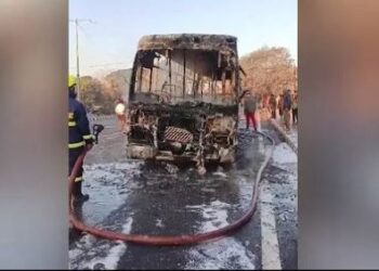 Ama bus caught fire : ଜଳିଗଲା ‘ଆମ ବସ’